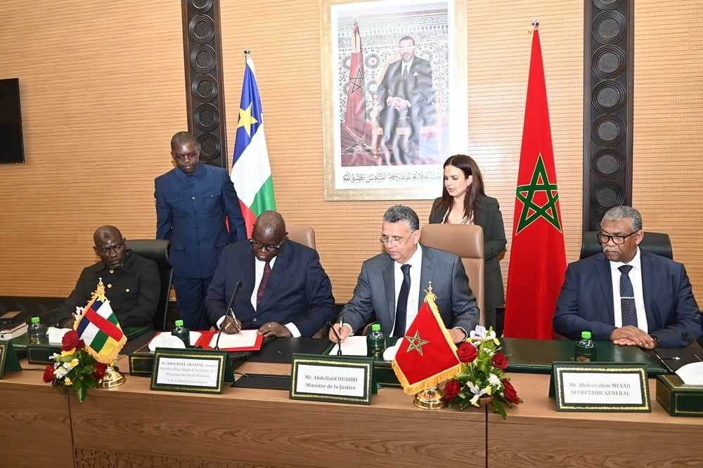 Maroc et Centrafrique signent un mémorandum pour renforcer la coopération judiciaire